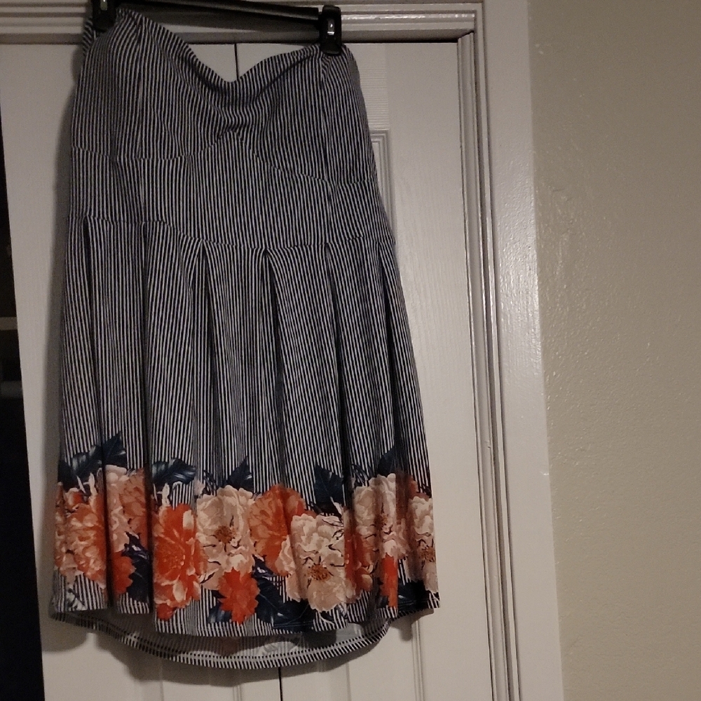 Floral Striped Skirt